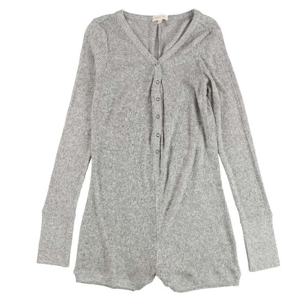 Cosmic Love Womens Ribbed & Heathered Bodysuit Jumpsuit Pajama, NWT